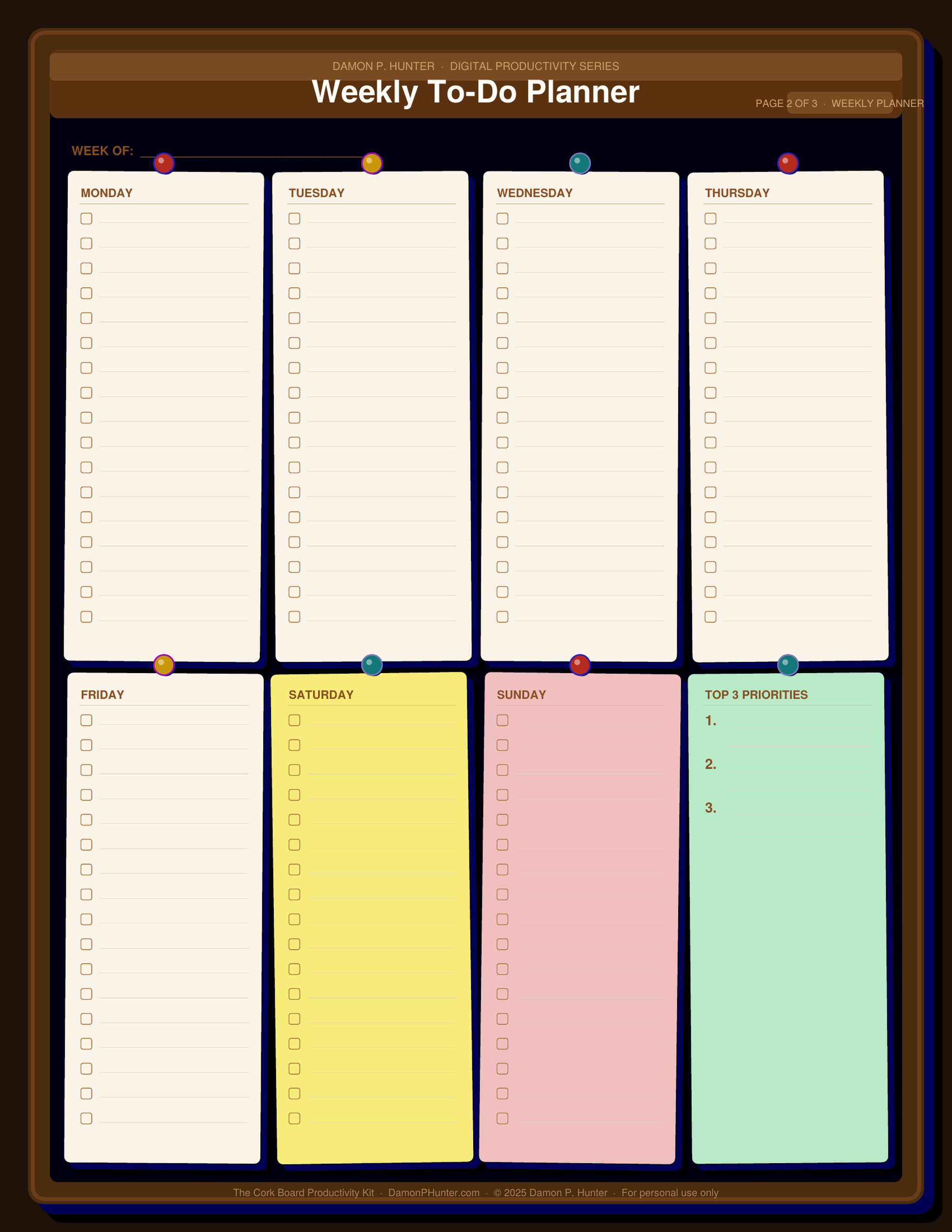 THE CORK BOARD PRODUCTIVITY KIT